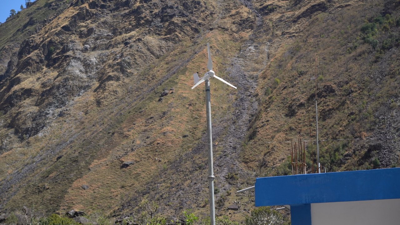 Wind turbine at Bhagwati health post 